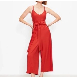 Loft Ribbed Jumpsuit in burned orange